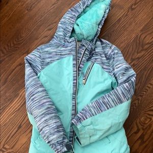 Girls winter coat and snowsuit.